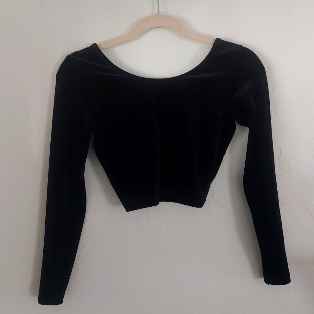Long sleeve Velvet Crop Top (Small)